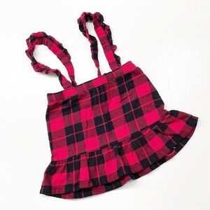 The Children’s Place toddler girls red/black plaid pinafore overall dress